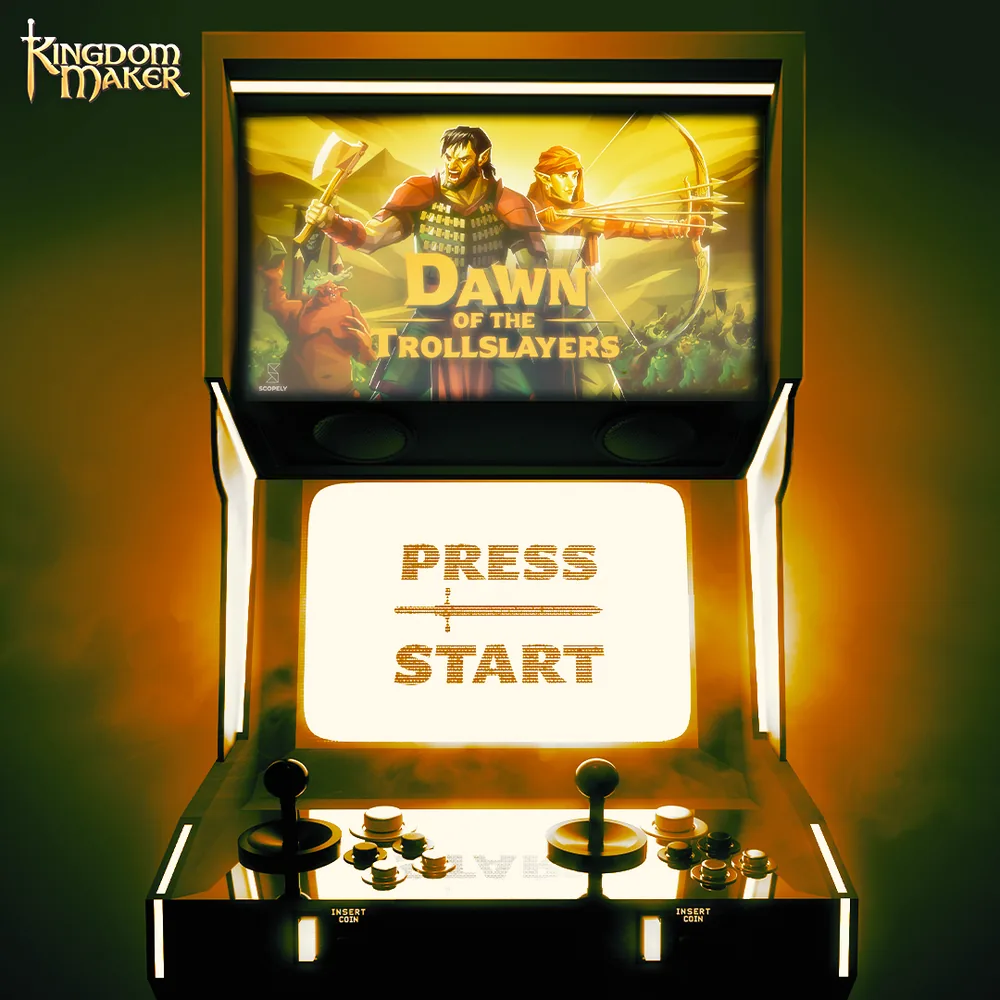 Kingdom Maker Dawn of the Trollslayers launch art
