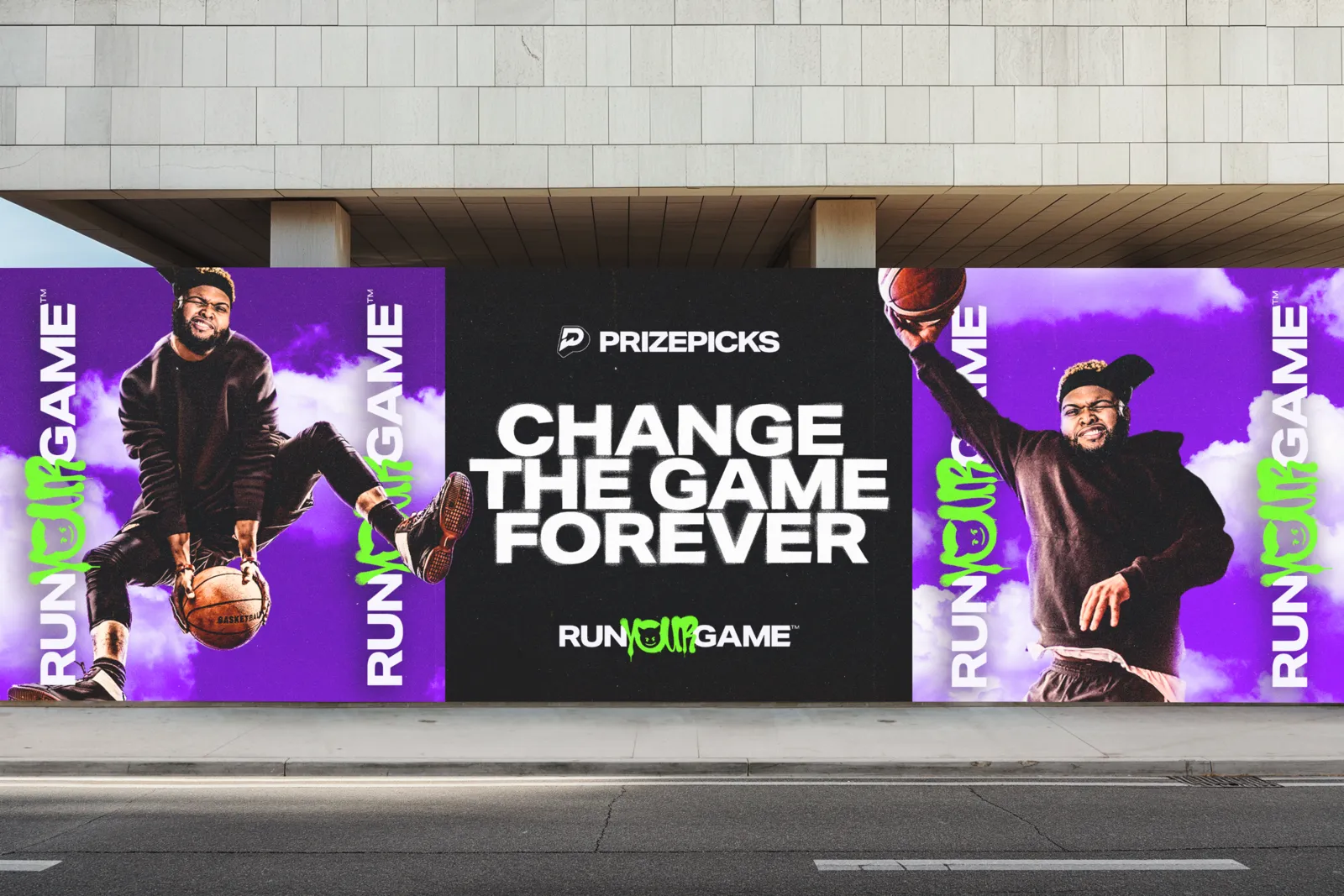 PrizePicks Run Your Game out-of-home mockup