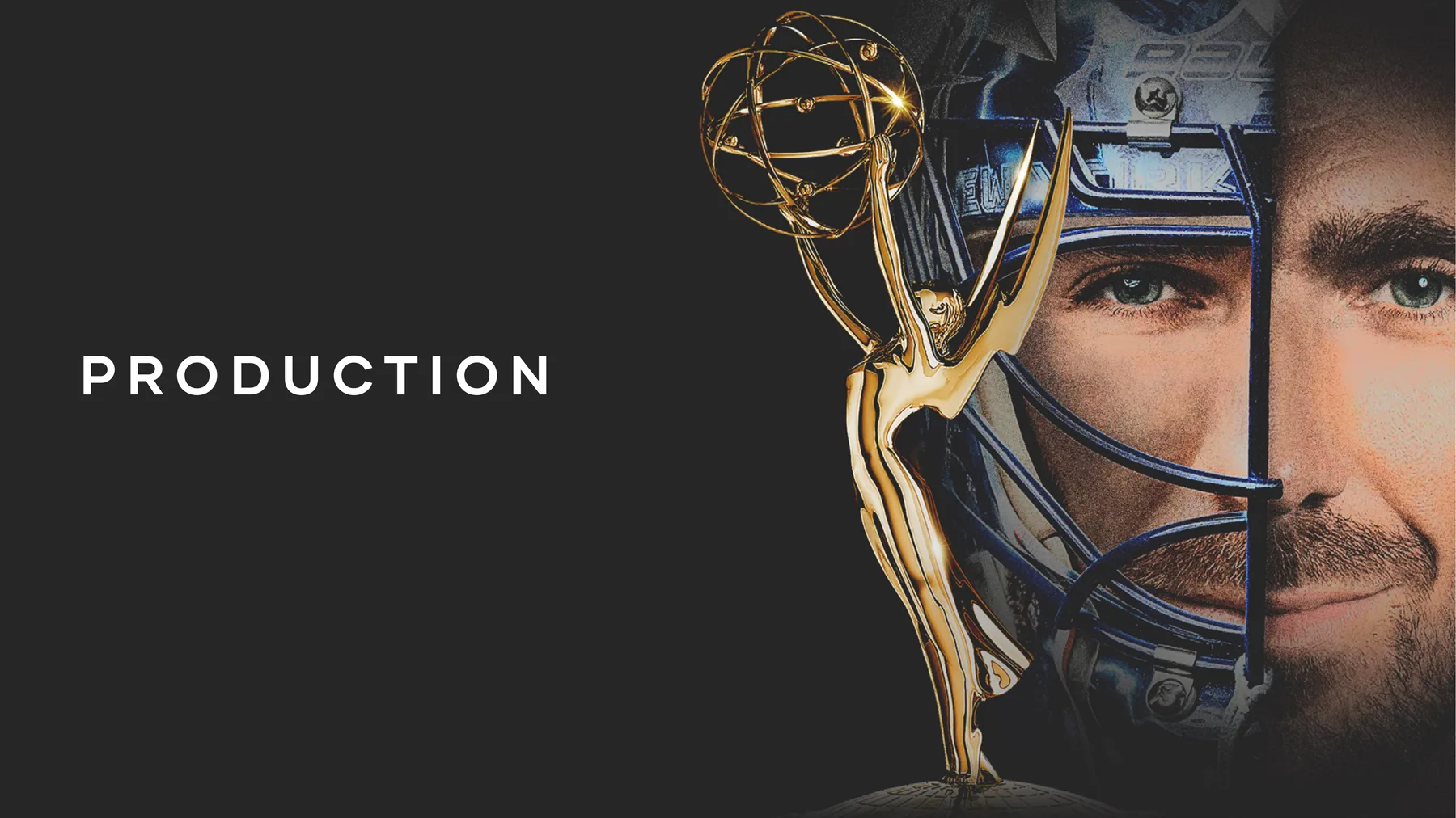 Emmy statuette beside Henrik Lundqvist in his mask